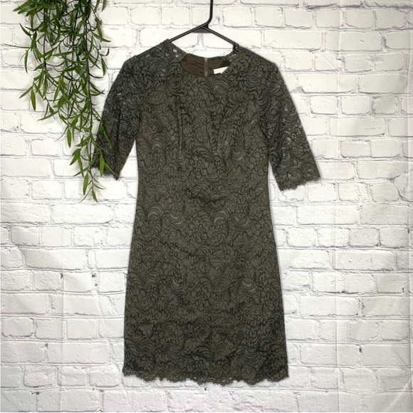 Shoshanna Dresses Shoshanna Olive Green Lace Dress Poshmark